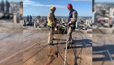 Imagem referente a Resgate em altura: Veja como foi o trabalho do Corpo de Bombeiros