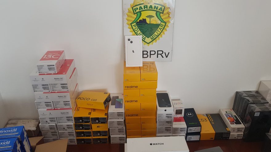 Cerca de R$ 30 mil em produtos de contrabando e descaminho são apreendidos pelo BPRv
