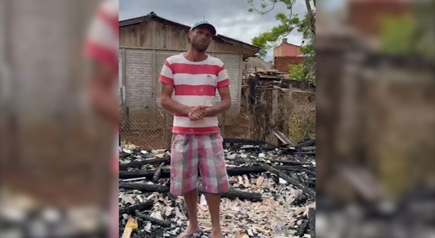 Tragédia e resiliência: o apelo de um pintor após perder casa em incêndio; “trabalho em troca de ajuda”