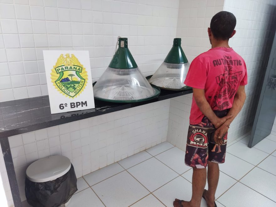 Luminárias furtadas no Lago Municipal são recuperadas pela PM