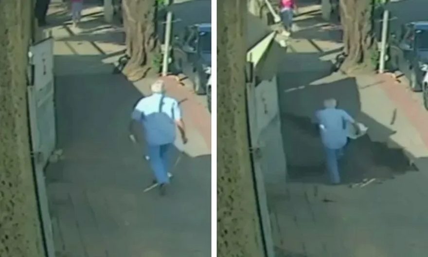 Acidente bizarro: Médico cai em buraco e é atingido por muro em queda; veja vídeo