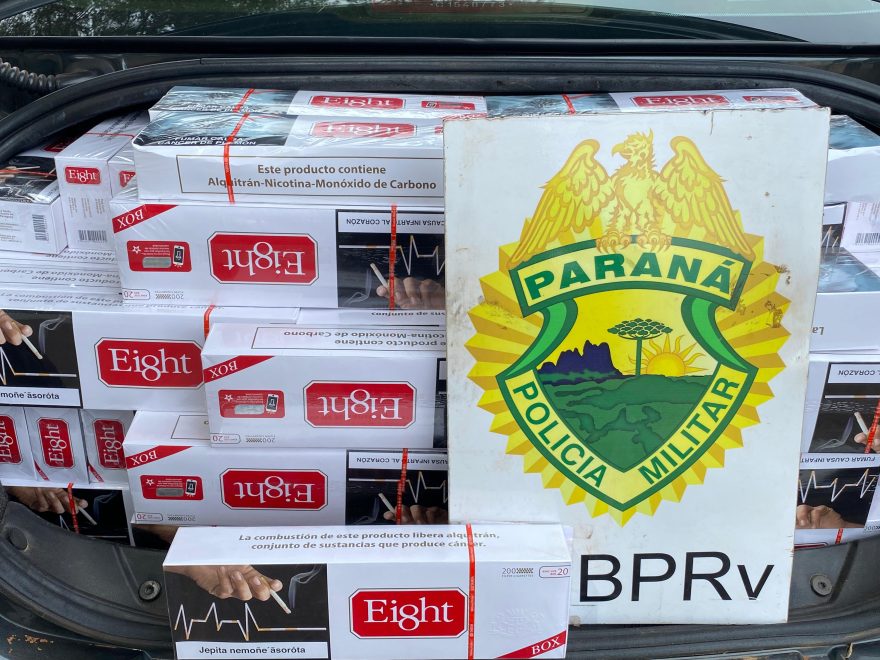 Contrabando em rodovia: Polícia Rodoviária Estadual apreende 20 caixas de cigarros do Paraguai