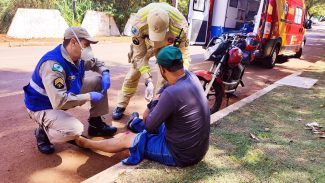 Motociclista sofre queda ao passar por quebra-molas no Country