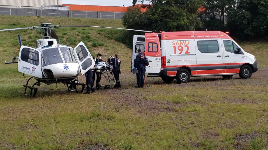 Após sofrer infarto, homem é transferido para Cascavel pelo aéreo do Consamu