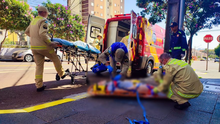 Ambulância do Siate e ABTR são mobilizados para atendimento à vítima de queda no Centro