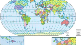 IBGE inicia venda do mapa-múndi com o Brasil no centro