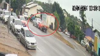 Câmera registra acidente causado por motorista em surto na Rua Europa