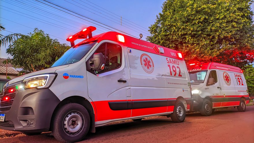 Mulher é socorrida pelo Samu após intoxicação por medicamentos