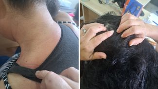 Ao deixar filha na escola, mulher pede socorro afirmando ter sido agredida pelo marido