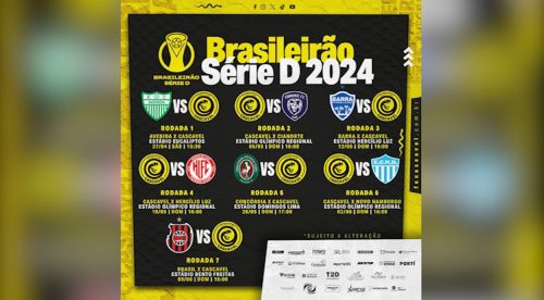 Série D do Brasileirão: Cascavel enfrenta Avenida em estreia fora de casa Imagem referente a Série D do Brasileirão: Cascavel enfrenta Avenida em estreia fora de casa