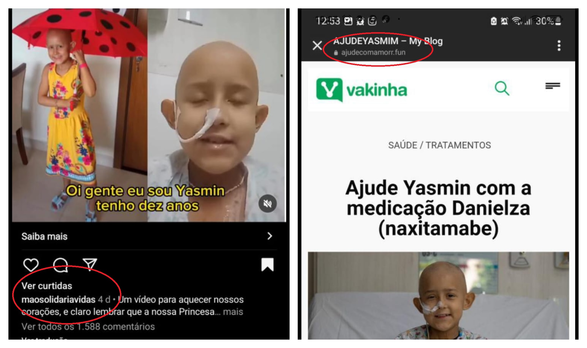 Família de Yasmin denuncia: Estão usando o nome da nossa filha para golpe Família de Yasmin denuncia: Estão usando o nome da nossa filha para golpe