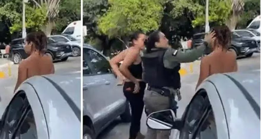 Policial dá tapa no rosto de mãe suspeita de agredir a filha de 11 anos; veja vídeo