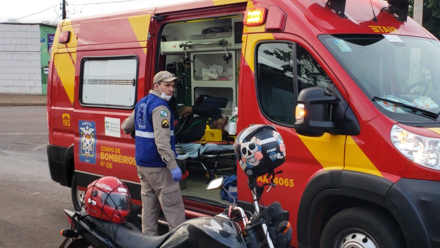 Óleo na pista: Homem fica ferido após sofrer queda de motocicleta no bairro Brasmadeira