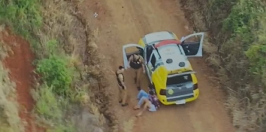 Veja o momento em que a polícia recupera caminhonete do Depen em Catanduvas