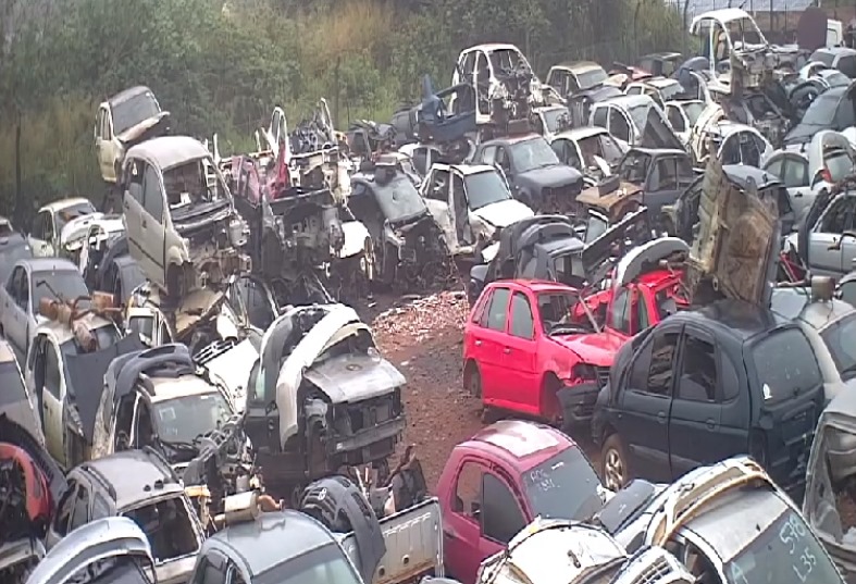 Câmera flagra funcionários de auto peças rendendo ladrão no Pioneiros Catarinenses