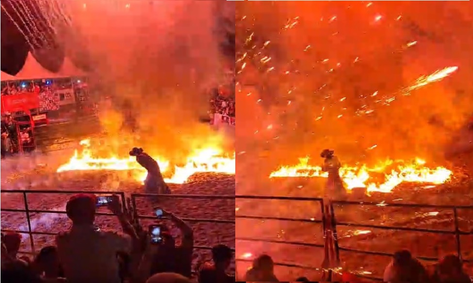 Queima de fogos em rodeio termina com vários feridos; veja vídeo!