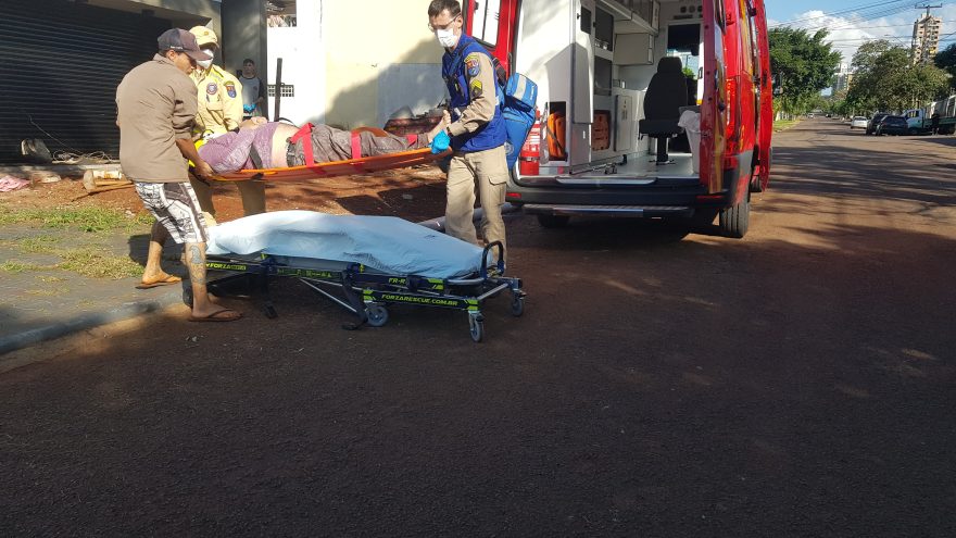 Trabalhador cai da escada e bate a cabeça na Rua Marechal Deodoro