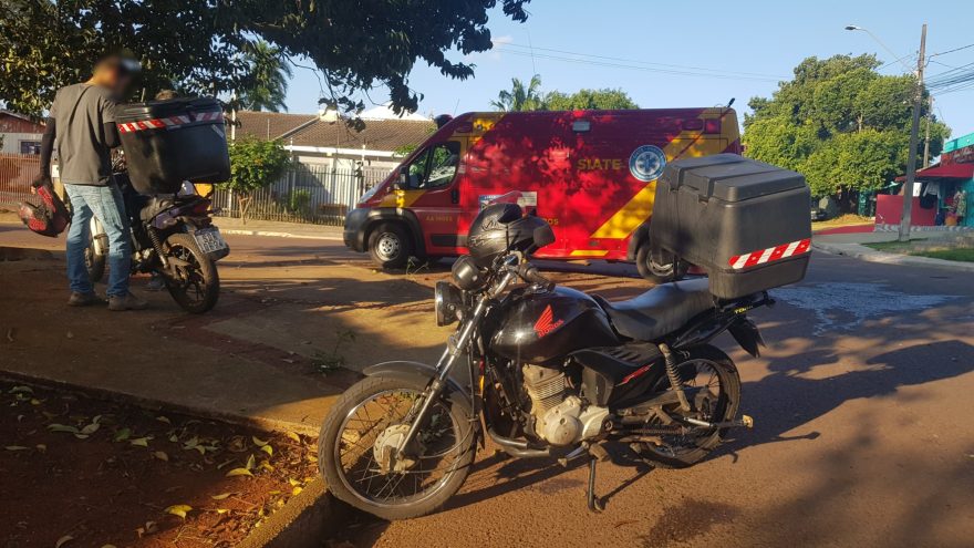 Acidente na Rua São Gabriel deixa motociclista ferido