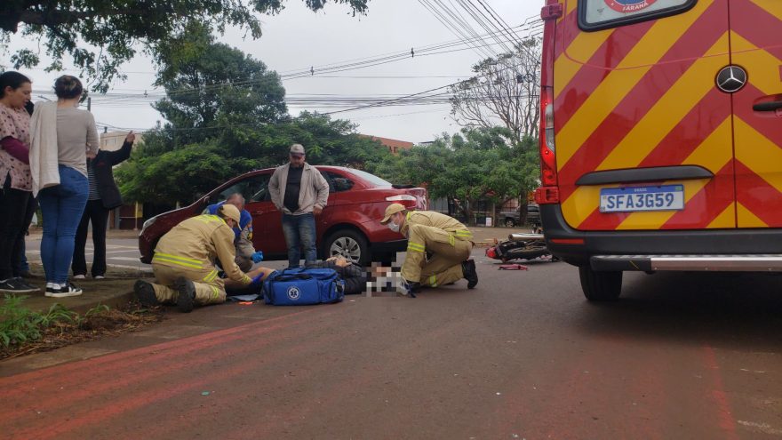 Motociclista fica ferido em acidente de trânsito no Santa Cruz