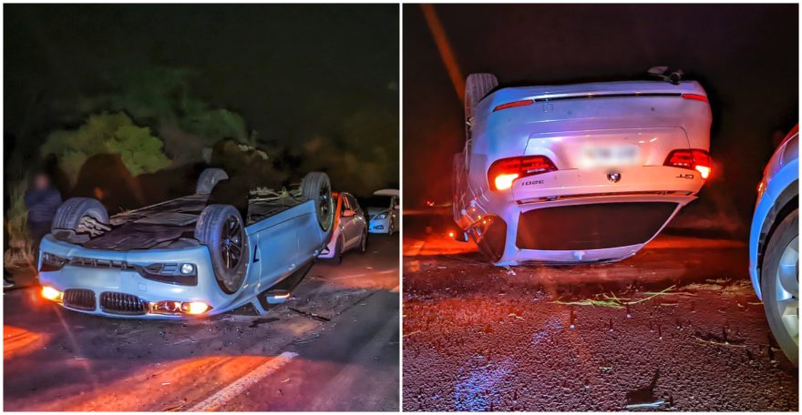BMW GT capota na rodovia BR-163 em Cascavel
