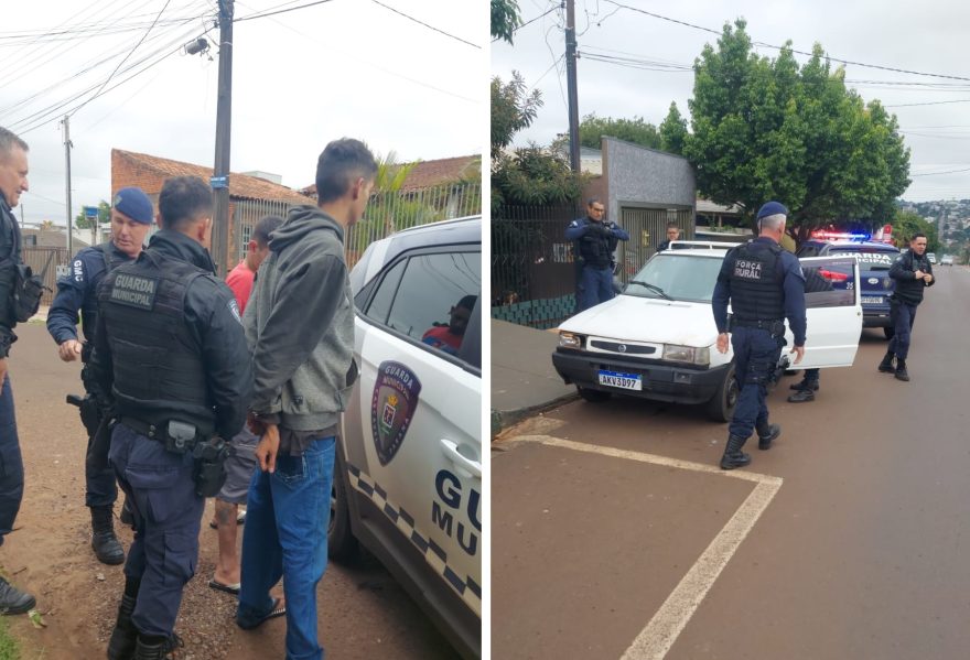 Homens são presos com Uno furtado na Avenida das Pombas