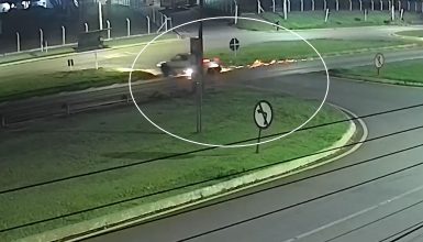 Imagem referente a Nasceu de novo! Câmera registra acidente violento no Trevo da Portal