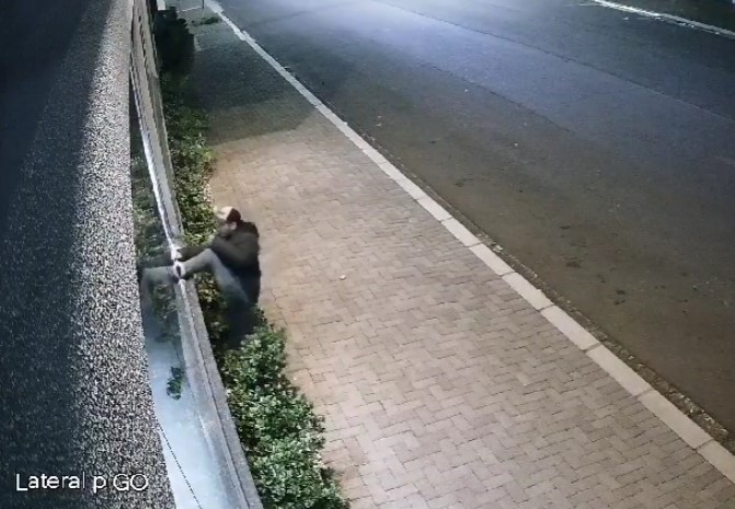 Vídeo mostra ladrão quebrando vidraça e adentrando em empresa na Avenida Carlos Gomes