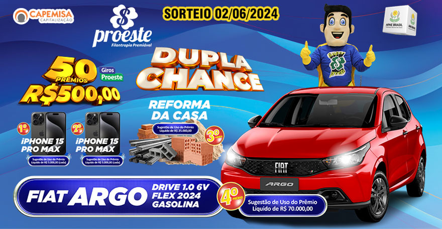 Confira os ganhadores do Proeste deste domingo (02)