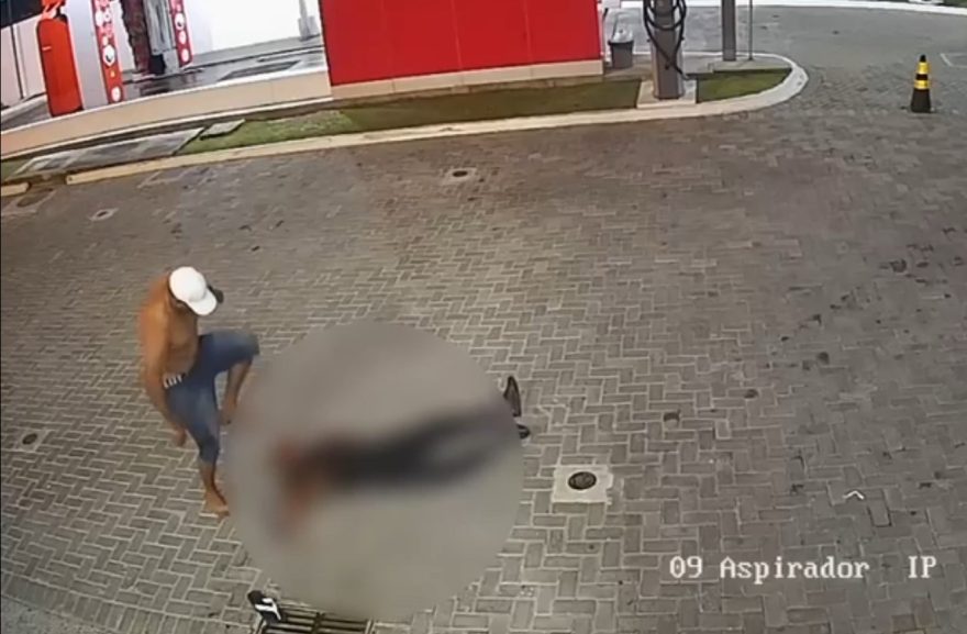 Vídeo mostra homem pisoteando Lucas dos Santos de Matos, de 22 anos, até a morte