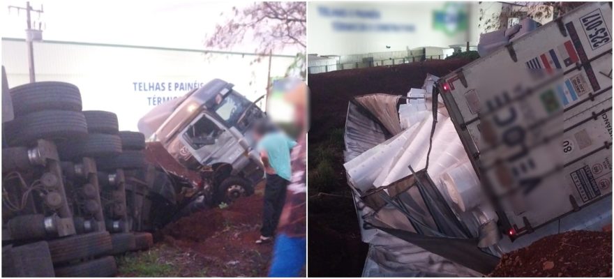 Cacetada! Carretas batem de frente na BR-277 em Santa Tereza do Oeste