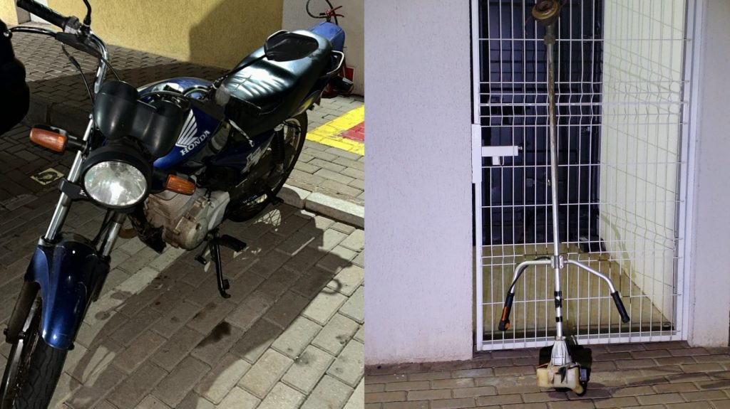 GM recupera motocicleta e cortador de grama furtados de residência no Cascavel Velho; dois são detidos