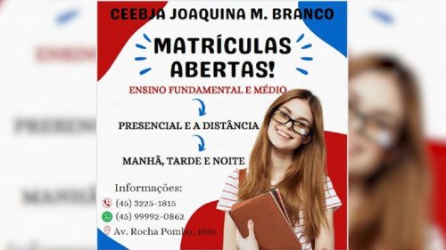 Imagem referente a CEEBJA está com matrículas abertas para o Ensino Fundamental e Médio