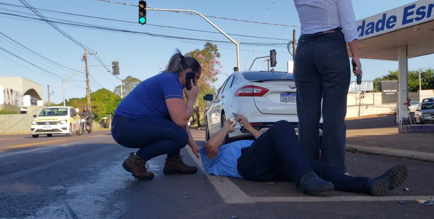 Motociclista fica ferido em acidente de trânsito no Esmeralda