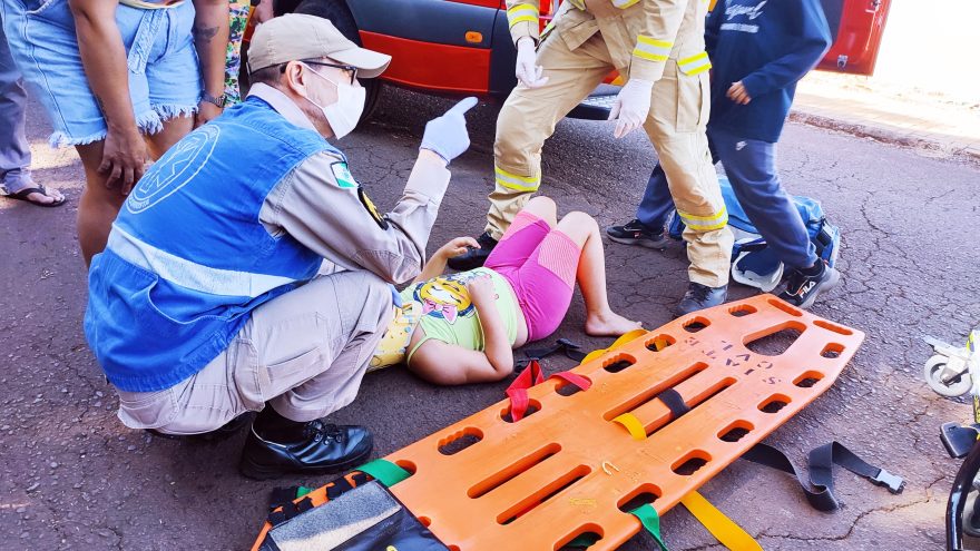 Criança é atropelada por moto no Brasmadeira