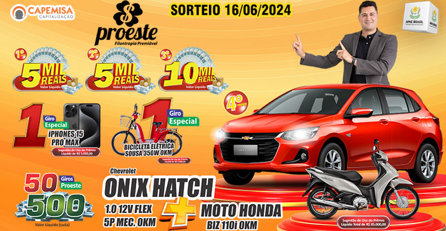 Confira os ganhadores do Proeste deste domingo (16)