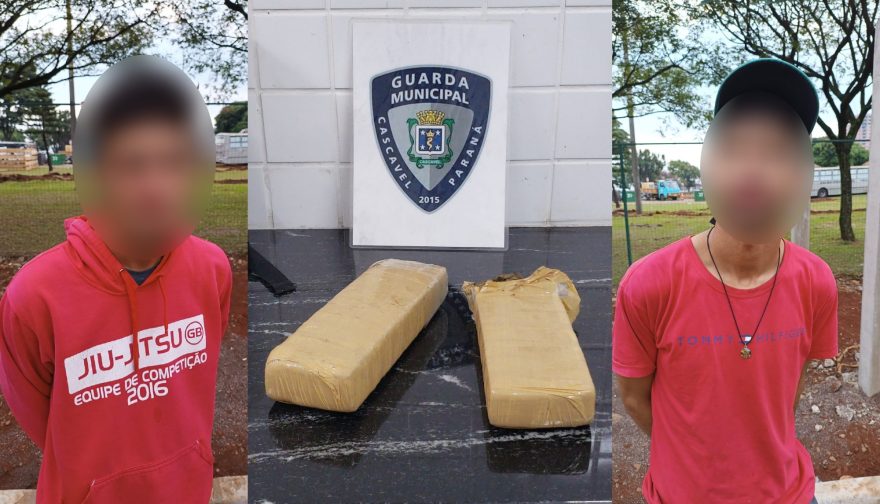 Indivíduos em posse de tabletes de maconha são presos pela GM na Rodoviária de Cascavel
