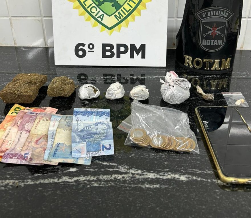 Ação da Polícia Militar revela esconderijo de drogas e resulta em prisões no Bairro Floresta