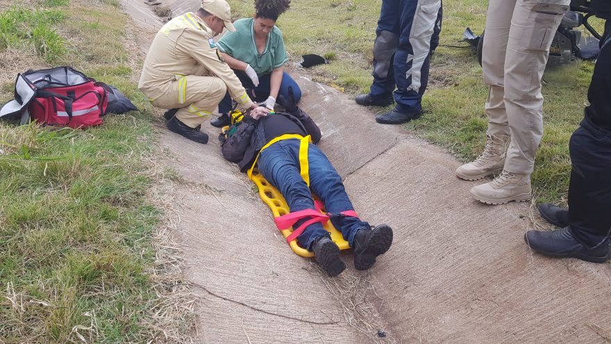 Acidente com moto esportiva de alta cilindrada deixa vítima na Rodovia BR-163