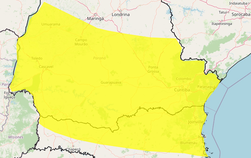 Inmet emite alerta para queda de temperaturas no Paraná