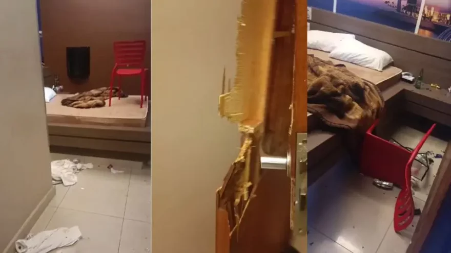 Casal quebra quarto de motel durante briga e é levado à delegacia; veja vídeo