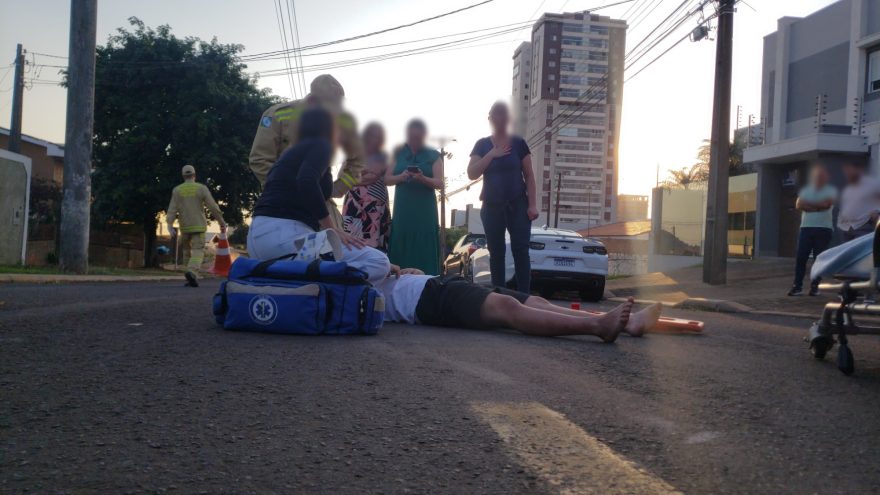 Motociclista fica ferido em acidente no Bairro Coqueiral
