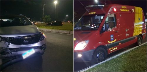 Criança de um ano fica ferida em acidente no Trevo do Guarujá Imagem referente a Criança de um ano fica ferida em acidente no Trevo do Guarujá