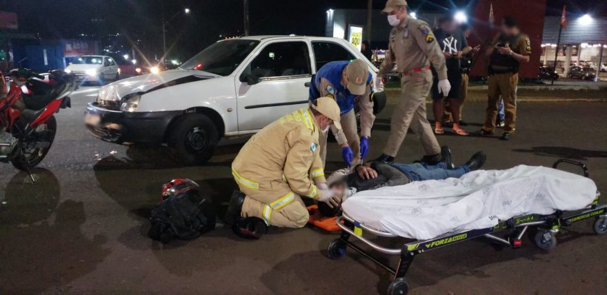 Motociclista fica ferido em acidente na região Norte