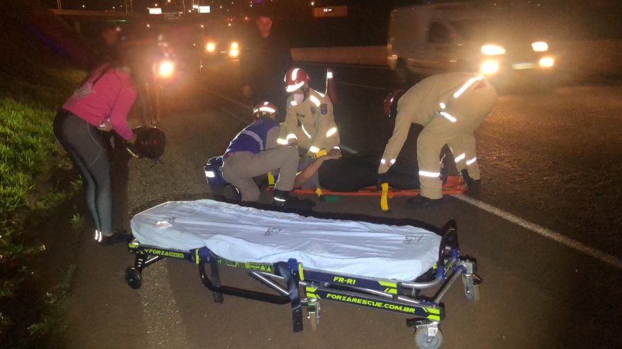 Motociclista fica ferido em acidente na rodovia BR-467