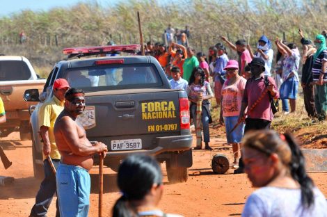 Conflito entre arrendatário e indígenas em área de invasão mobiliza Força Nacional em Guaíra Imagem referente a Conflito entre arrendatário e indígenas em área de invasão mobiliza Força Nacional em Guaíra