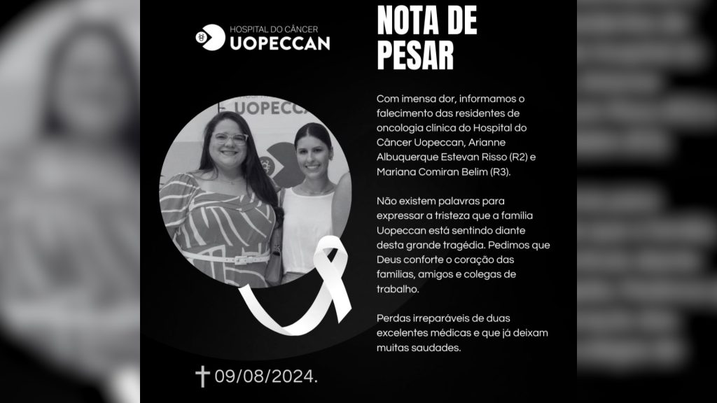 Hospital do Câncer Uopeccan lamenta morte de residentes