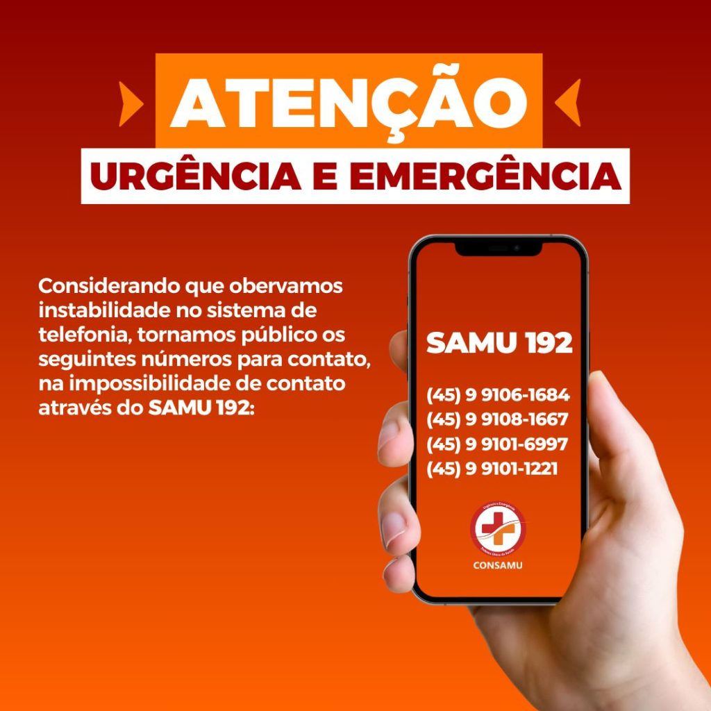 Número 192 do Samu está inoperante temporariamente em Cascavel