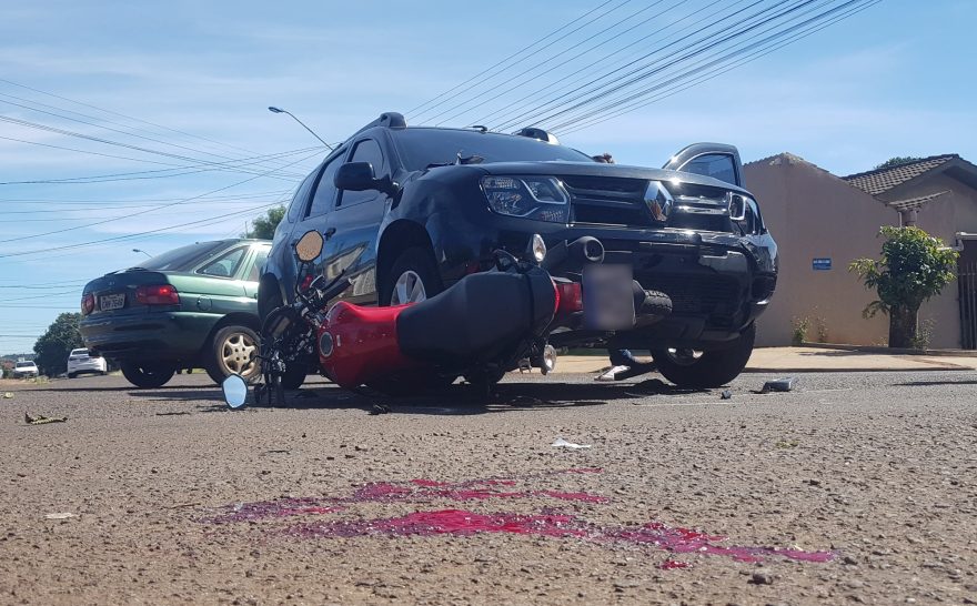 Motociclista é encaminhado com urgência ao HUOP após sofrer ferimentos graves em acidente no Santa Felicidade