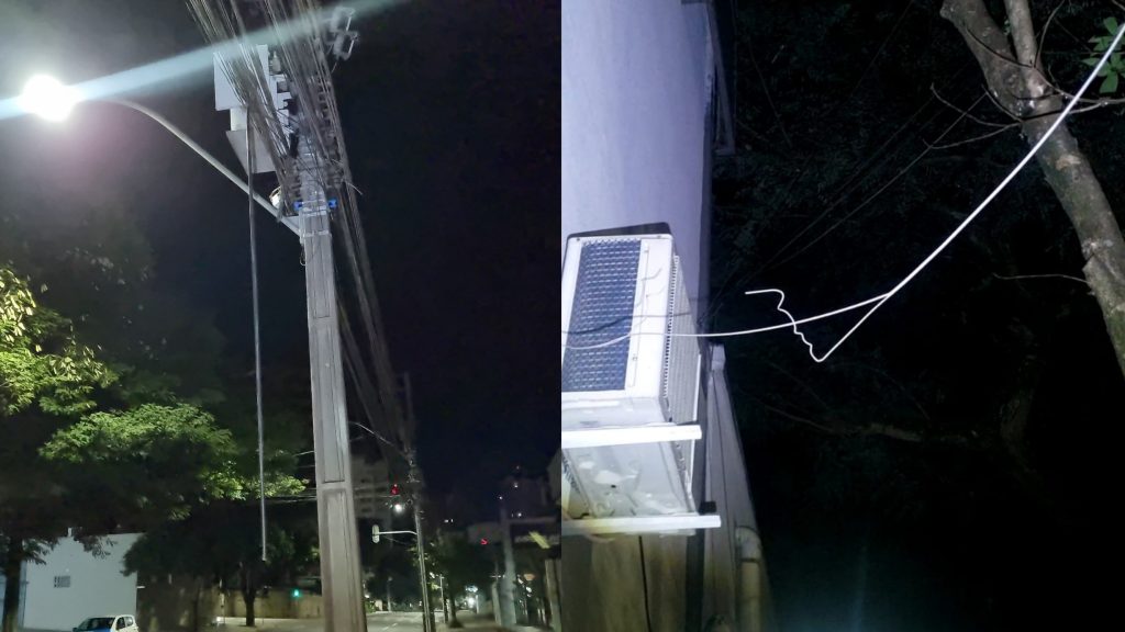 Marginais deixam rastro de vandalismo após furto de cabos no Centro