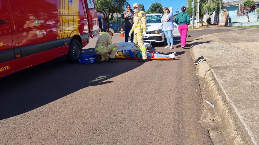 Adolescente fica ferido em forte acidente de trânsito no Bairro Coqueiral
